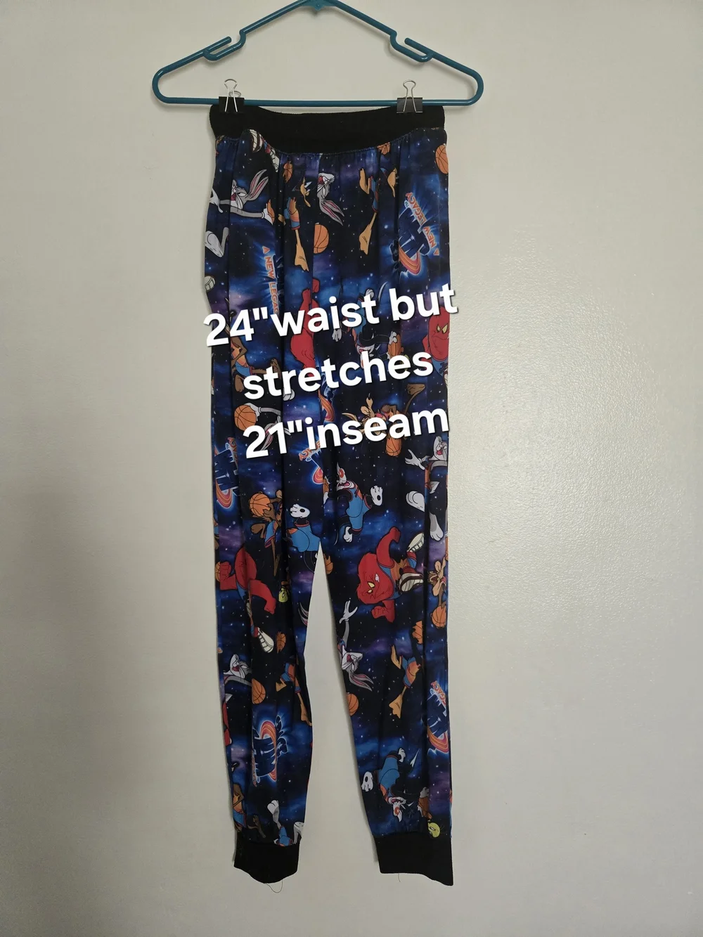 4/$15 Graphic Space Jam Jogger Pants Blue Vintage Women's Men's Sz L